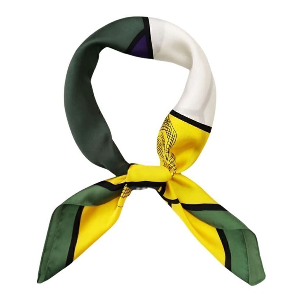 Floral Color Block Silky Scarf